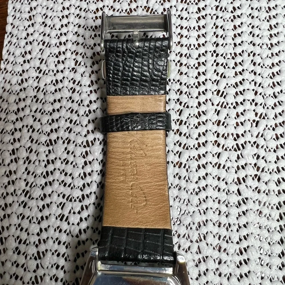 Men’s Kenneth Cole KC8013 Classic Black Croco Grain Leather Strap Watch